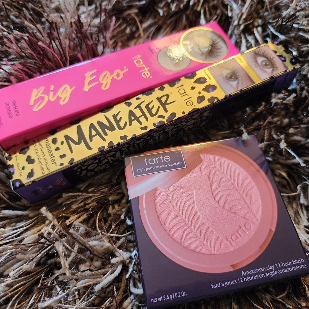 Tarte Maneater Mascara and Big Ego Lashes Set with Amazonian Clay 12 Hour Blush